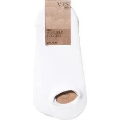 VRS Herre 5-pak Invisible Strømper Str. Onesize - Hvid