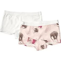 808 Børne 2-pak Hipsters Str. 6 år - Printet/hvid