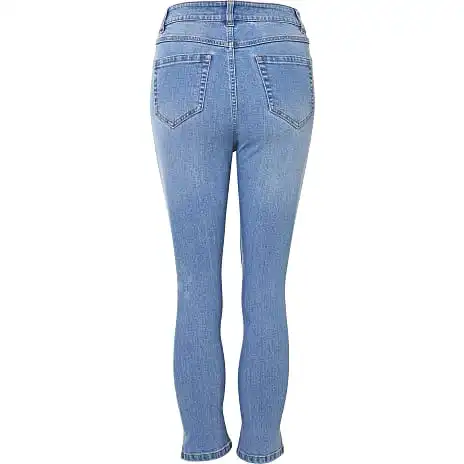 VRS Woman Basic VRS Dame Denim Capri Bukser Str. 46 - Lyseblå - Billede 2