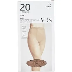 VRS WOMAN VRS 2-pak Strømpebukser Med Panelkile Crepe Str. XL - Ambre