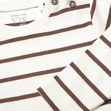 VRS Mini Basic VRS Baby Rib Trøje Str. 92 - Stribet - Billede 3