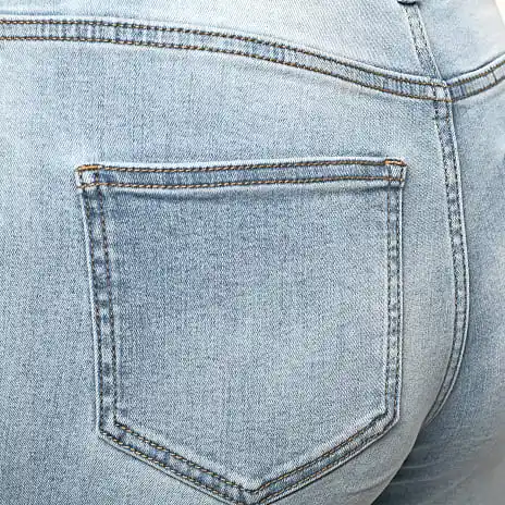 VRS Woman Basic VRS Clara Dame Jeans Str. 42 - Lyseblå - Billede 3