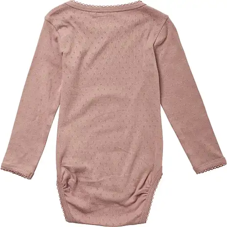VRS Mini Basic VRS Baby Pointelle Body Langærmet Str. 86 - Lilla - Billede 2