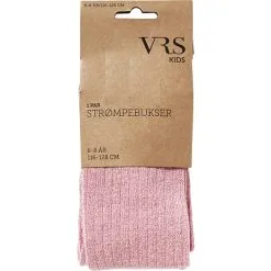 VRS Børne Strømpebukser Mønster Str. 3-5 år - Pink Glitter