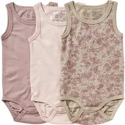 VRS Mini Basic VRS Baby 3-pak Body Str. 98 - Printet/lyserød/gammelrosa