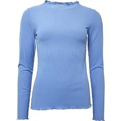 VRS Woman Fashion VRS Dame Rib Trøje Langærmet Str. L - Blå