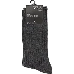 VRS Herre 2-pak Strømper Str. 43/45 - Grå