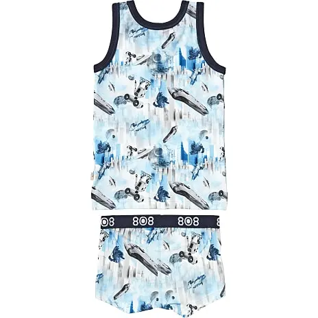 808 Børne Nattøjssæt Str. 10 år - Printet - Billede 2