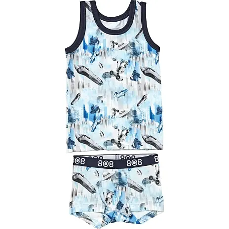 808 Børne Nattøjssæt Str. 10 år - Printet