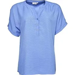 VRS Woman Fashion VRS Dame Bluse Kortærmet Str. M - Blå