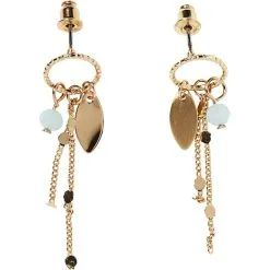 Choise By Heart Ørering Ring Med Blad Str. 4 Cm - Lyseblå