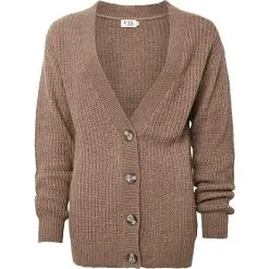 VRS Woman Fashion VRS Dame Strik Cardigan Str. L - Brun