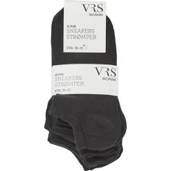 VRS WOMAN VRS Dame 10-pak Sneakers Strømper Str. 39/41 - Sort