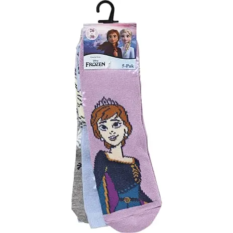 FROZEN Børne 5-pak Strømper Str. 31/34 - Multifarvet