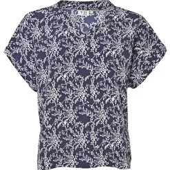 VRS Woman Fashion VRS Dame Bluse Kortærmet Str. L - Mørkeblå