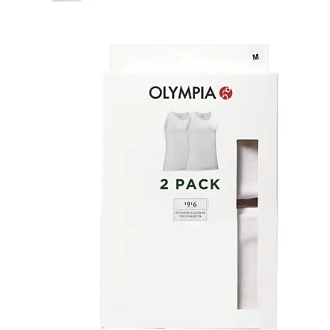 Olympia Herre 2-pak Undertrøje Str. 2XL - Hvid