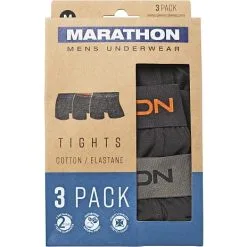MARATHON Herre 3-pak Tights Str. 2XL - Sort