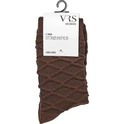 VRS WOMAN VRS Dame Strømpe Harlekin Mønster - Brun
