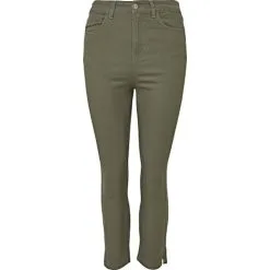 VRS Woman Basic VRS Dame Denim Capri Bukser Str. 44 - Oliven