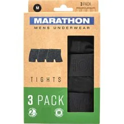 Marathon Herre 3-pak Tights Str. L - Sort