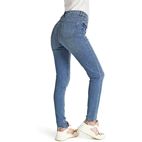 VRS Woman Basic VRS Freja Dame Jeans Str. 44 - Blå - Billede 3