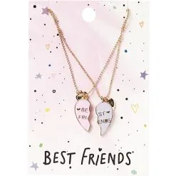 Choise By Heart Best Friends Halskædesæt Med Pink/lilla Hjerte