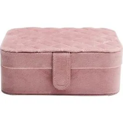 VRS Smykkeskrin Firkantet Med 2 Rum - Rosa