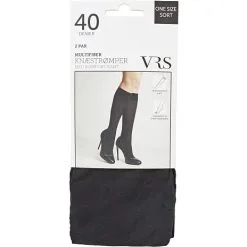 VRS WOMAN VRS 2-pak Knæstrømper Str. Onesize - Sort