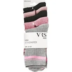VRS Børne 5-pak Glimmerstrømper Str. 35/37 - Multifarvet