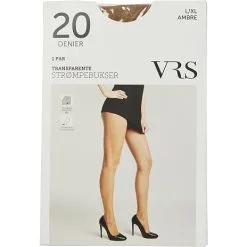 VRS WOMAN VRS Strømpebukser Transparent Str. S/M - Mørkebrun
