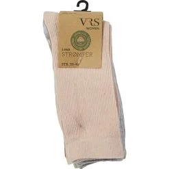VRS Dame 5-pak Rib Strømper Str. 35/38 - Multifarvet