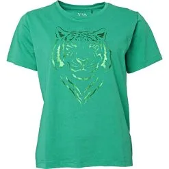 VRS Woman Fashion VRS Dame T-shirt Med Print Str. M - Grøn