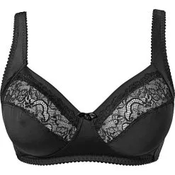 VRS Woman Stinna VRS BH Uden Bøjle Med Blonde Str. E110 - Sort