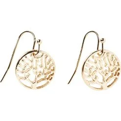 Choise By Heart Hook ørering Med Livetstræ Vedhæng - Guld