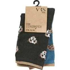 VRS Børne 2-pak Fluffy Dyrestrømper Str. 31/34 - Printet