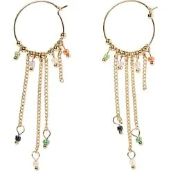 Choise By Heart Creol Med Kæde Og Perler Str. 4 Cm - Multifarvet