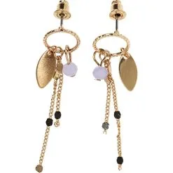 Choise By Heart Ørering Ring Med Blad Str. 4 Cm - Lilla