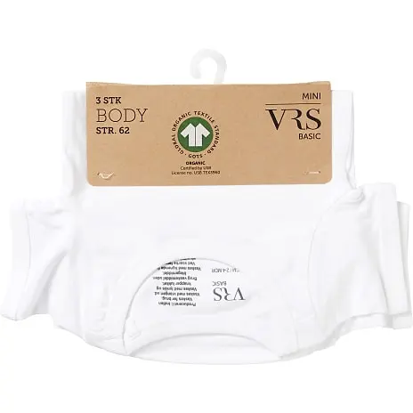 VRS Mini Basic VRS Baby 3-pak Body Str. 62 - Hvid
