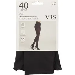 VRS WOMAN VRS Strømpebukser Nano Microfiber Str. L/XL - Sort