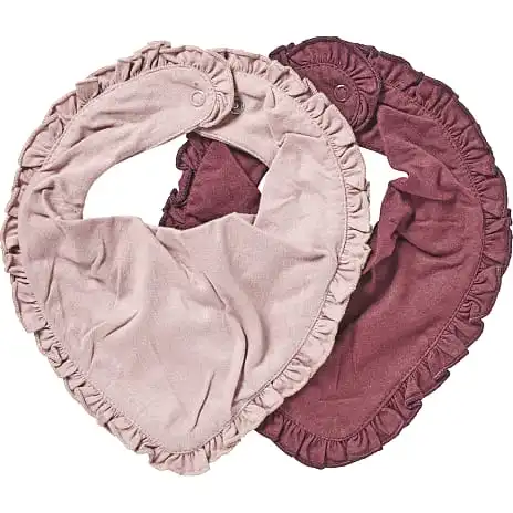 VRS Mini Basic VRS Baby 2-pak Hagesmække Med Flæse - Bordeaux/rosa
