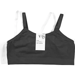 VRS Junior VRS Teen 2-pak Microfiber Top Str. 170 - Sort/hvid