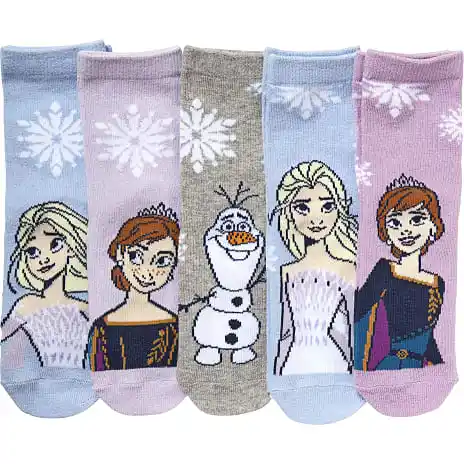 FROZEN Børne 5-pak Strømper Str. 31/34 - Multifarvet - Billede 2