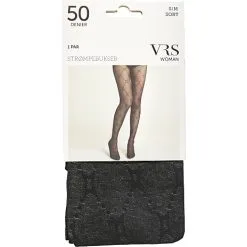 VRS WOMAN VRS Strømpebukser Mønster Str. L/XL - Sort
