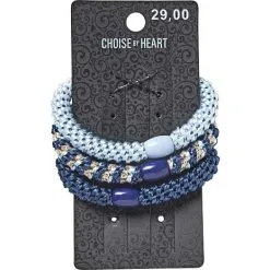 Choise By Heart 3-pak Vævet Elastikker - Blå