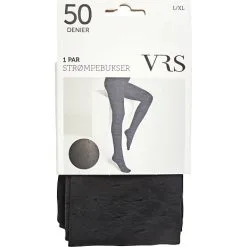 VRS WOMAN VRS Strømpebukser Med Dots Str. L/XL - Sort