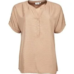 VRS Woman Fashion VRS Dame Bluse Kortærmet Str. S - Beige