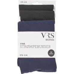 VRS WOMAN VRS 3-pak Strømpebukser Str. L/XL - Marineblå