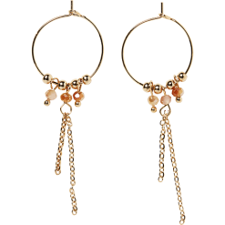 Choise By Heart Creol Med Kæde Og Perler Str. 6 Cm - Sand