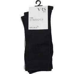 VRS Børne 5-pak Strømper Str. 35/37 - Sort