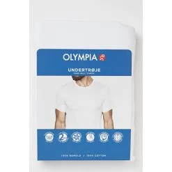 Olympia Herre T-shirt Rund Hals Str. 2XL - Hvid